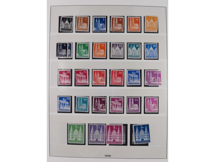 1945/90, ungebrauchte und postfrische Sammlung, oftmals komplett, dabei Bund/Berlin und DDR, DDR mit guten Dienstmarken inkl.