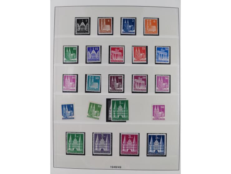 1945/90, ungebrauchte und postfrische Sammlung, oftmals komplett, dabei Bund/Berlin und DDR, DDR mit guten Dienstmarken inkl.