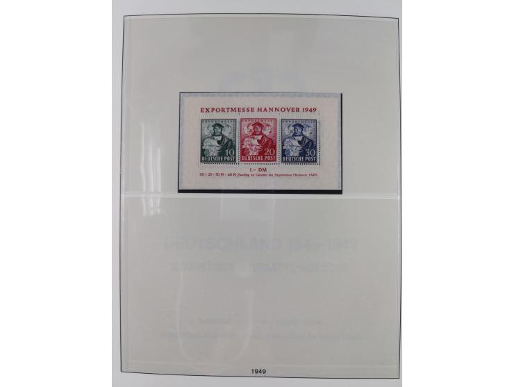 1945/90, ungebrauchte und postfrische Sammlung, oftmals komplett, dabei Bund/Berlin und DDR, DDR mit guten Dienstmarken inkl.