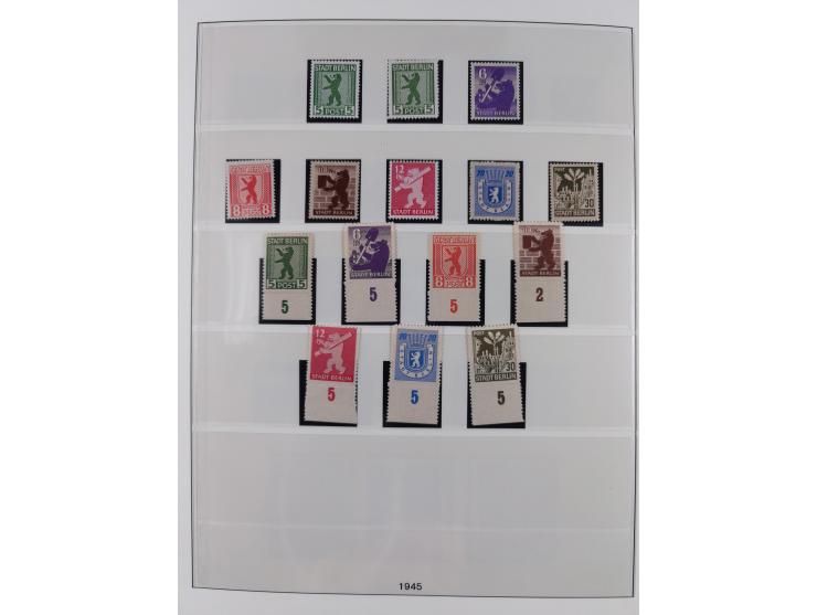 1945/90, ungebrauchte und postfrische Sammlung, oftmals komplett, dabei Bund/Berlin und DDR, DDR mit guten Dienstmarken inkl.
