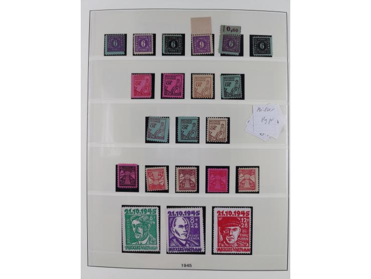 1945/90, ungebrauchte und postfrische Sammlung, oftmals komplett, dabei Bund/Berlin und DDR, DDR mit guten Dienstmarken inkl.