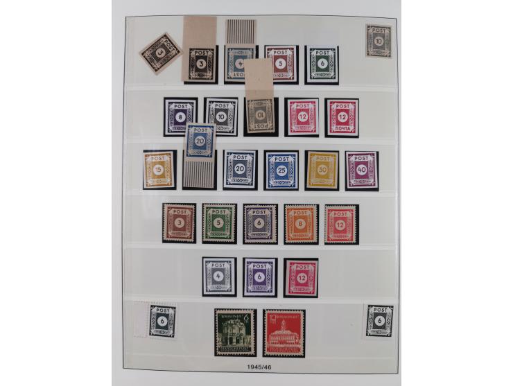 1945/90, ungebrauchte und postfrische Sammlung, oftmals komplett, dabei Bund/Berlin und DDR, DDR mit guten Dienstmarken inkl.