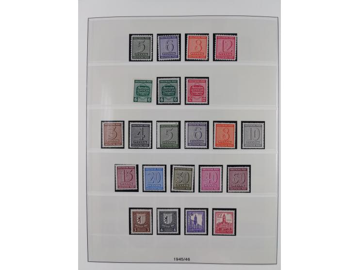 1945/90, ungebrauchte und postfrische Sammlung, oftmals komplett, dabei Bund/Berlin und DDR, DDR mit guten Dienstmarken inkl.