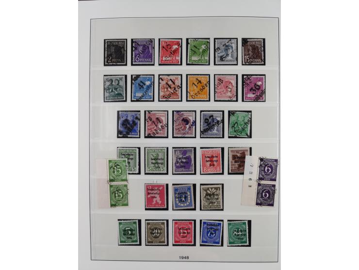 1945/90, ungebrauchte und postfrische Sammlung, oftmals komplett, dabei Bund/Berlin und DDR, DDR mit guten Dienstmarken inkl.