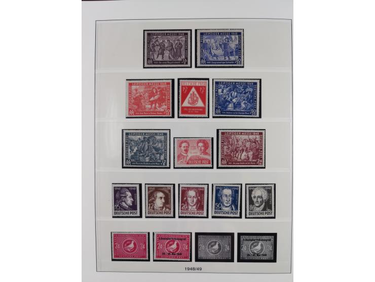 1945/90, ungebrauchte und postfrische Sammlung, oftmals komplett, dabei Bund/Berlin und DDR, DDR mit guten Dienstmarken inkl.
