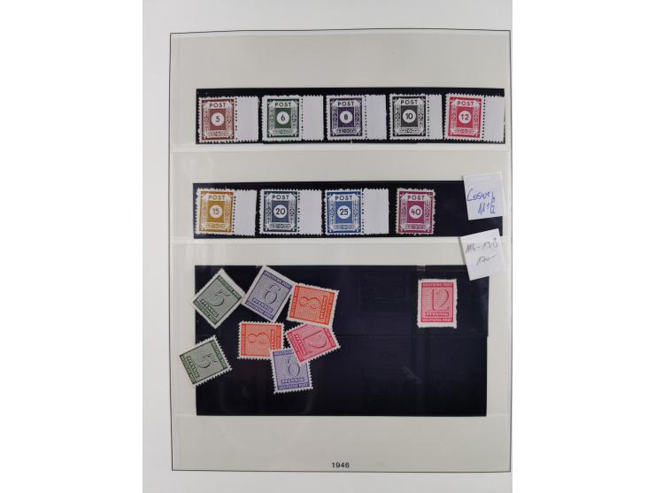 1945/90, ungebrauchte und postfrische Sammlung, oftmals komplett, dabei Bund/Berlin und DDR, DDR mit guten Dienstmarken inkl.