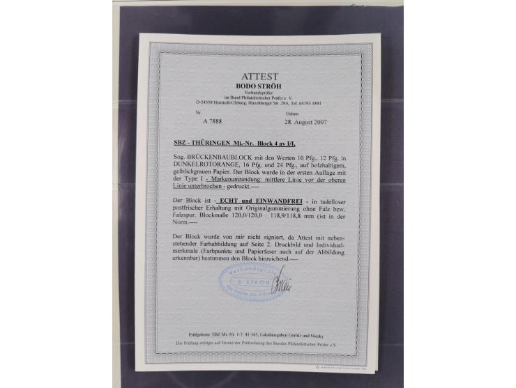 1945/90, ungebrauchte und postfrische Sammlung, oftmals komplett, dabei Bund/Berlin und DDR, DDR mit guten Dienstmarken inkl.