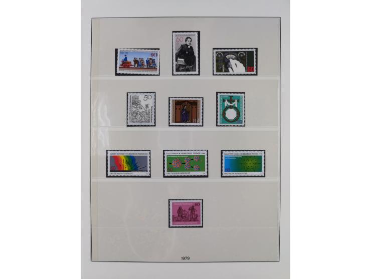 1945/90, ungebrauchte und postfrische Sammlung, oftmals komplett, dabei Bund/Berlin und DDR, DDR mit guten Dienstmarken inkl.