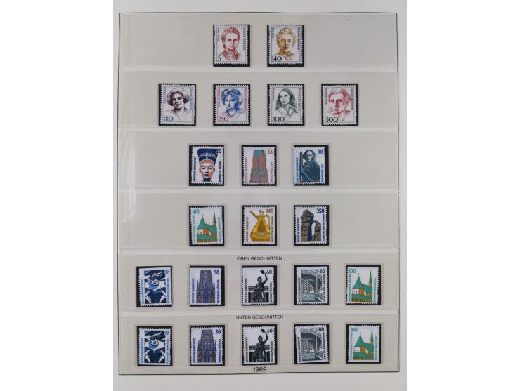 1945/90, ungebrauchte und postfrische Sammlung, oftmals komplett, dabei Bund/Berlin und DDR, DDR mit guten Dienstmarken inkl.