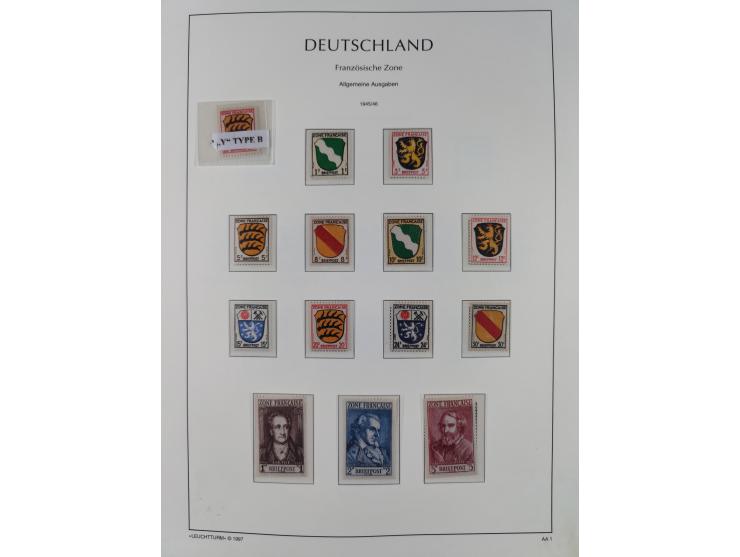 1945/90, ungebrauchte und postfrische Sammlung, oftmals komplett, dabei Bund/Berlin und DDR, DDR mit guten Dienstmarken inkl.