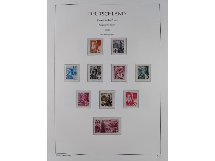 1945/90, ungebrauchte und postfrische Sammlung, oftmals komplett, dabei Bund/Berlin und DDR, DDR mit guten Dienstmarken inkl.