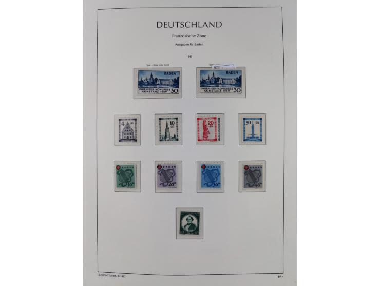 1945/90, ungebrauchte und postfrische Sammlung, oftmals komplett, dabei Bund/Berlin und DDR, DDR mit guten Dienstmarken inkl.