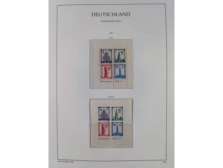 1945/90, ungebrauchte und postfrische Sammlung, oftmals komplett, dabei Bund/Berlin und DDR, DDR mit guten Dienstmarken inkl.