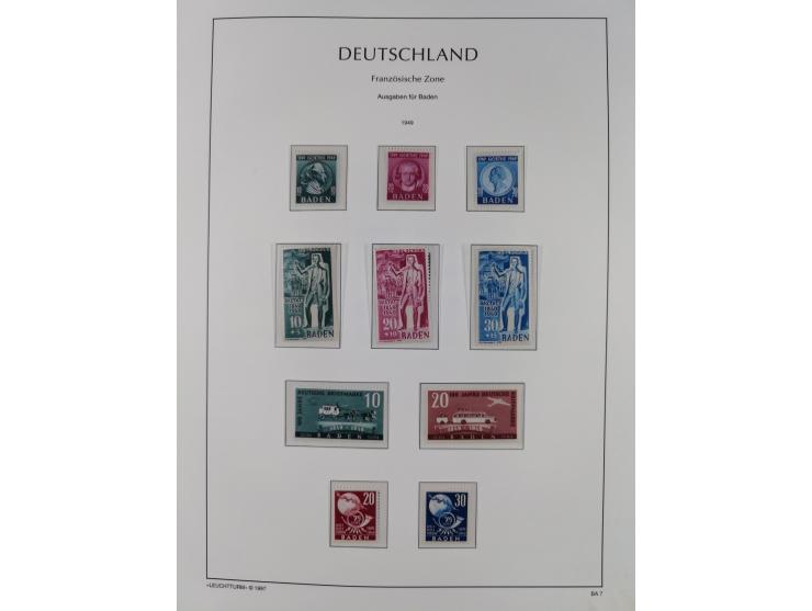 1945/90, ungebrauchte und postfrische Sammlung, oftmals komplett, dabei Bund/Berlin und DDR, DDR mit guten Dienstmarken inkl.