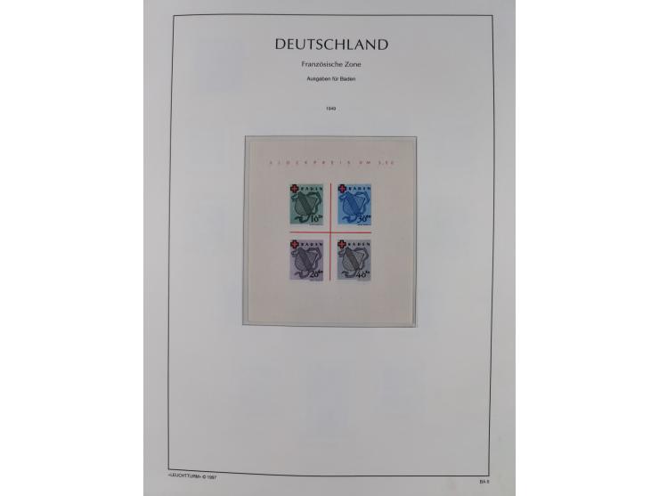 1945/90, ungebrauchte und postfrische Sammlung, oftmals komplett, dabei Bund/Berlin und DDR, DDR mit guten Dienstmarken inkl.