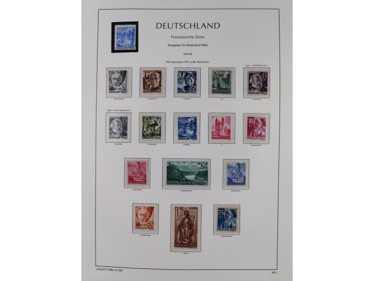 1945/90, ungebrauchte und postfrische Sammlung, oftmals komplett, dabei Bund/Berlin und DDR, DDR mit guten Dienstmarken inkl.