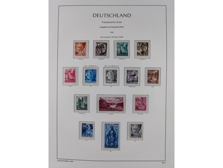 1945/90, ungebrauchte und postfrische Sammlung, oftmals komplett, dabei Bund/Berlin und DDR, DDR mit guten Dienstmarken inkl.