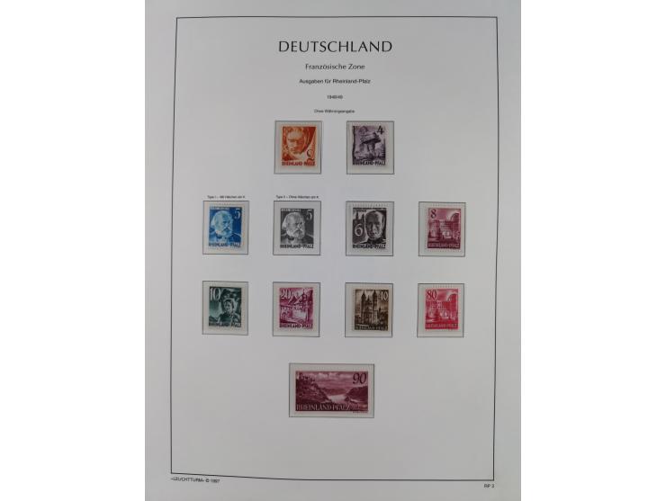 1945/90, ungebrauchte und postfrische Sammlung, oftmals komplett, dabei Bund/Berlin und DDR, DDR mit guten Dienstmarken inkl.