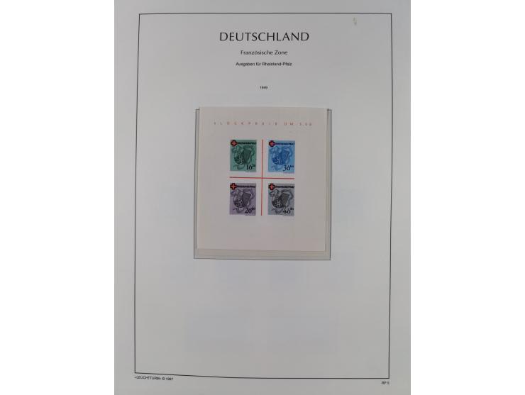 1945/90, ungebrauchte und postfrische Sammlung, oftmals komplett, dabei Bund/Berlin und DDR, DDR mit guten Dienstmarken inkl.
