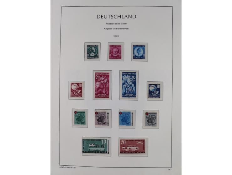 1945/90, ungebrauchte und postfrische Sammlung, oftmals komplett, dabei Bund/Berlin und DDR, DDR mit guten Dienstmarken inkl.
