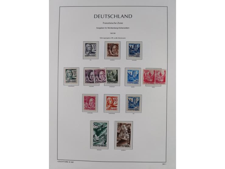1945/90, ungebrauchte und postfrische Sammlung, oftmals komplett, dabei Bund/Berlin und DDR, DDR mit guten Dienstmarken inkl.
