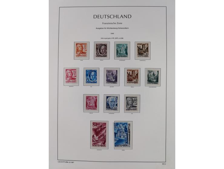 1945/90, ungebrauchte und postfrische Sammlung, oftmals komplett, dabei Bund/Berlin und DDR, DDR mit guten Dienstmarken inkl.