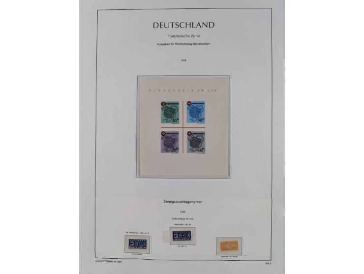 1945/90, ungebrauchte und postfrische Sammlung, oftmals komplett, dabei Bund/Berlin und DDR, DDR mit guten Dienstmarken inkl.