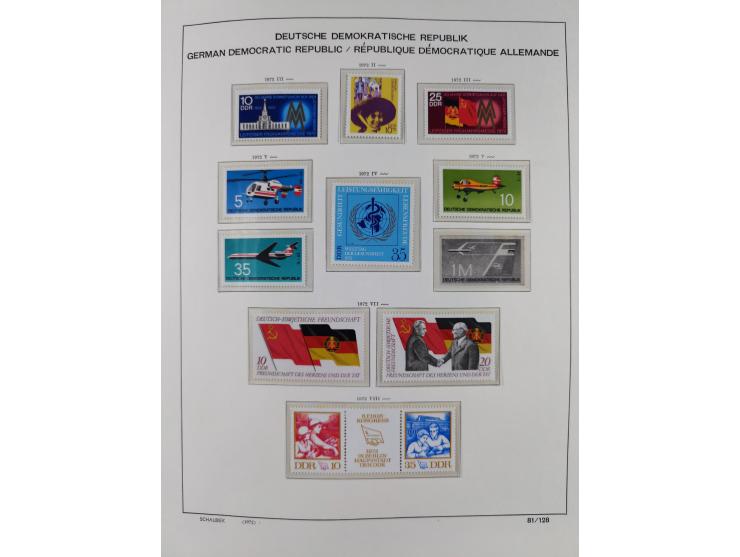 1945/90, ungebrauchte und postfrische Sammlung, oftmals komplett, dabei Bund/Berlin und DDR, DDR mit guten Dienstmarken inkl.