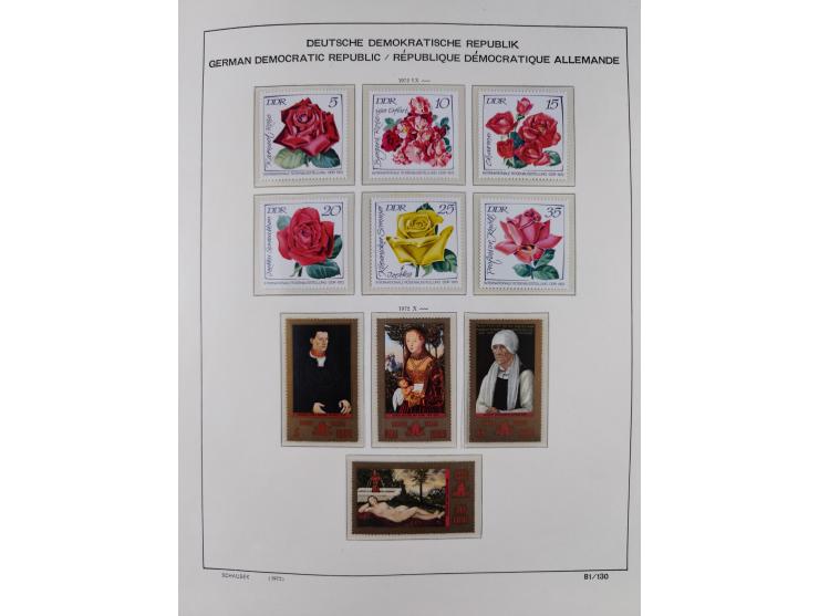 1945/90, ungebrauchte und postfrische Sammlung, oftmals komplett, dabei Bund/Berlin und DDR, DDR mit guten Dienstmarken inkl.