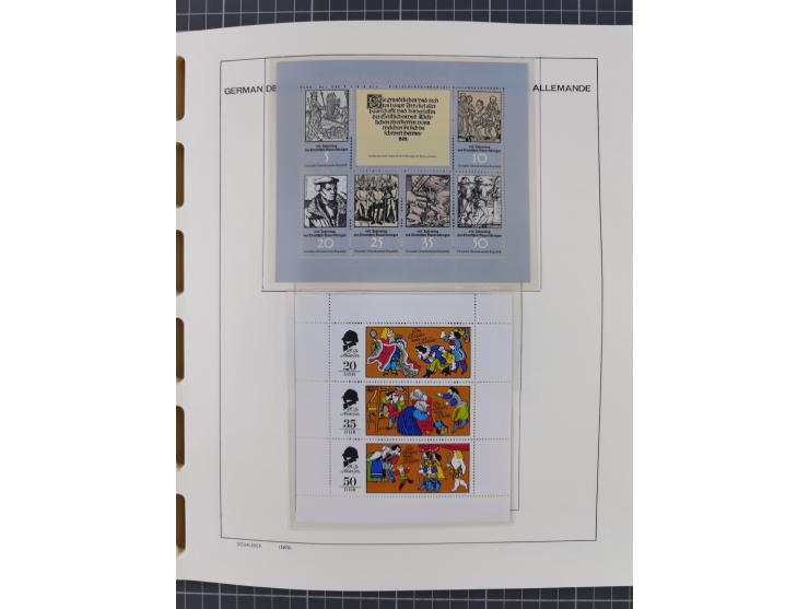 1945/90, ungebrauchte und postfrische Sammlung, oftmals komplett, dabei Bund/Berlin und DDR, DDR mit guten Dienstmarken inkl.