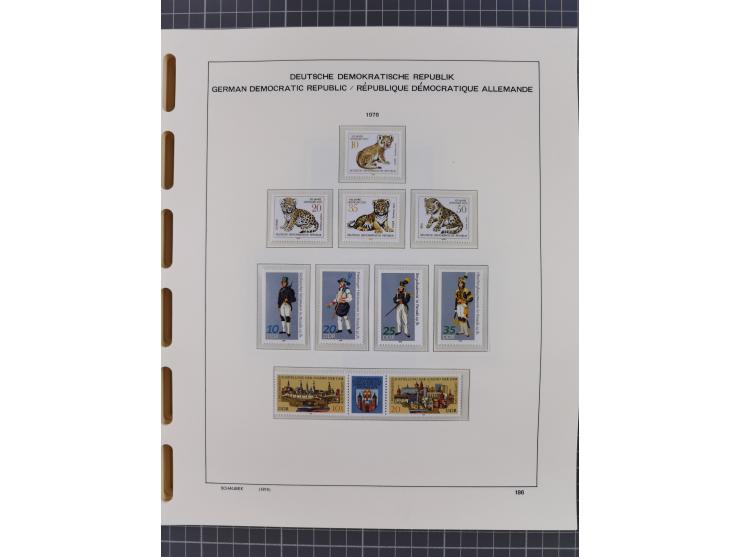 1945/90, ungebrauchte und postfrische Sammlung, oftmals komplett, dabei Bund/Berlin und DDR, DDR mit guten Dienstmarken inkl.