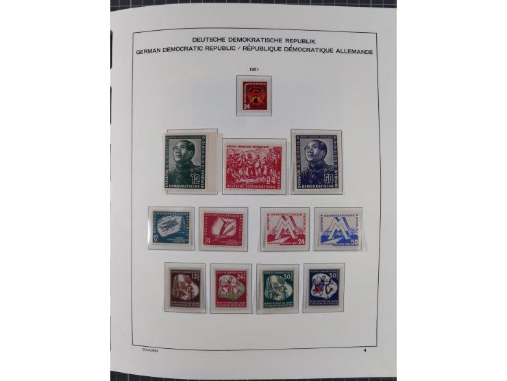 1945/90, ungebrauchte und postfrische Sammlung, oftmals komplett, dabei Bund/Berlin und DDR, DDR mit guten Dienstmarken inkl.