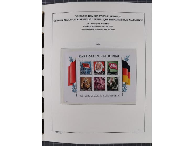 1945/90, ungebrauchte und postfrische Sammlung, oftmals komplett, dabei Bund/Berlin und DDR, DDR mit guten Dienstmarken inkl.