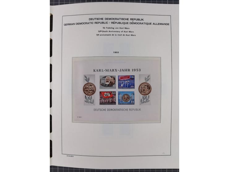 1945/90, ungebrauchte und postfrische Sammlung, oftmals komplett, dabei Bund/Berlin und DDR, DDR mit guten Dienstmarken inkl.