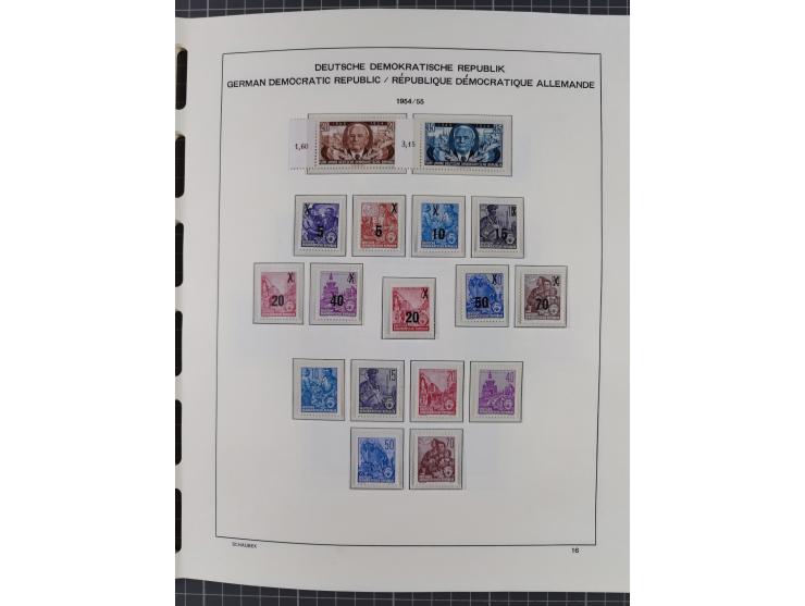 1945/90, ungebrauchte und postfrische Sammlung, oftmals komplett, dabei Bund/Berlin und DDR, DDR mit guten Dienstmarken inkl.