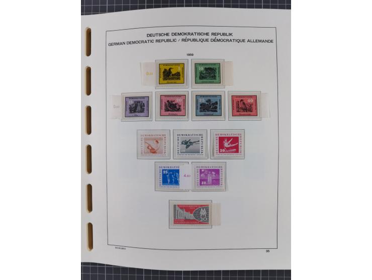 1945/90, ungebrauchte und postfrische Sammlung, oftmals komplett, dabei Bund/Berlin und DDR, DDR mit guten Dienstmarken inkl.