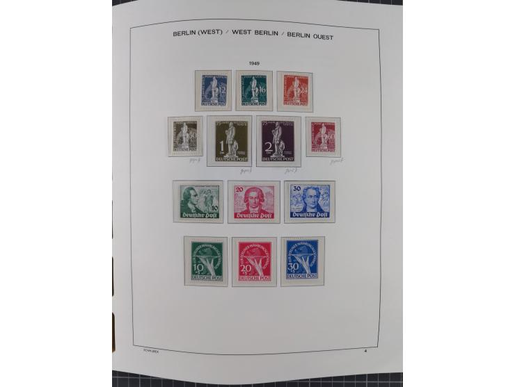 1945/90, ungebrauchte und postfrische Sammlung, oftmals komplett, dabei Bund/Berlin und DDR, DDR mit guten Dienstmarken inkl.