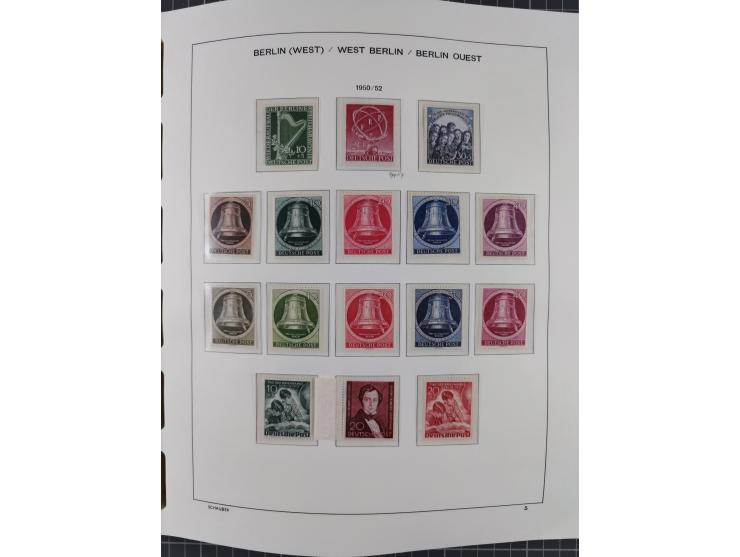 1945/90, ungebrauchte und postfrische Sammlung, oftmals komplett, dabei Bund/Berlin und DDR, DDR mit guten Dienstmarken inkl.