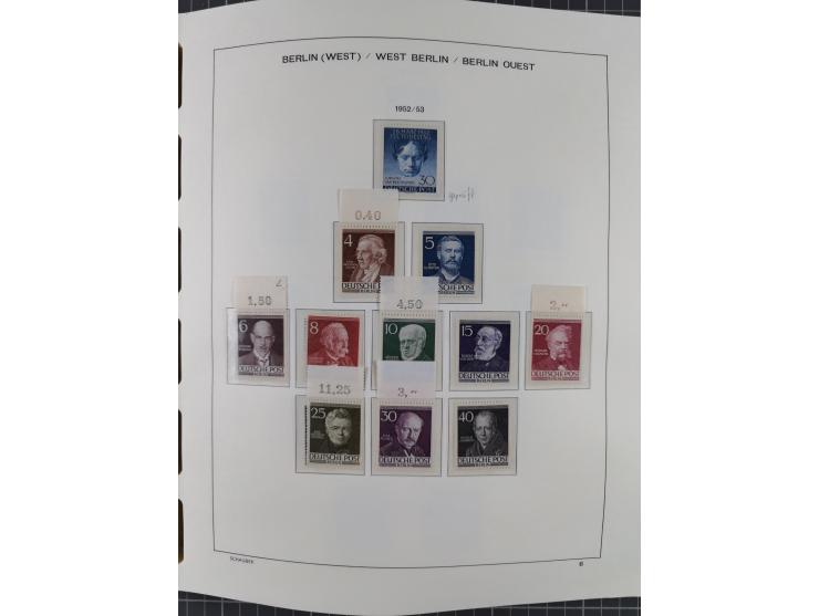 1945/90, ungebrauchte und postfrische Sammlung, oftmals komplett, dabei Bund/Berlin und DDR, DDR mit guten Dienstmarken inkl.