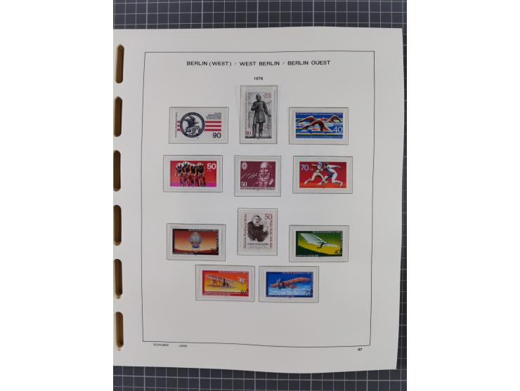 1945/90, ungebrauchte und postfrische Sammlung, oftmals komplett, dabei Bund/Berlin und DDR, DDR mit guten Dienstmarken inkl.