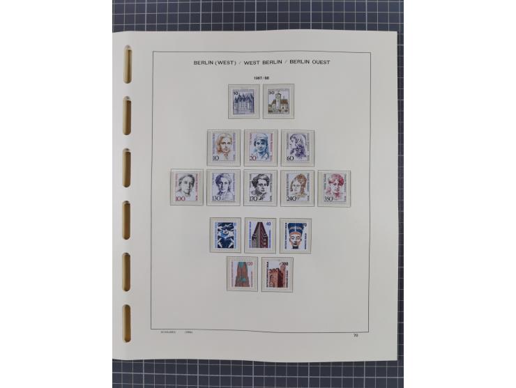 1945/90, ungebrauchte und postfrische Sammlung, oftmals komplett, dabei Bund/Berlin und DDR, DDR mit guten Dienstmarken inkl.