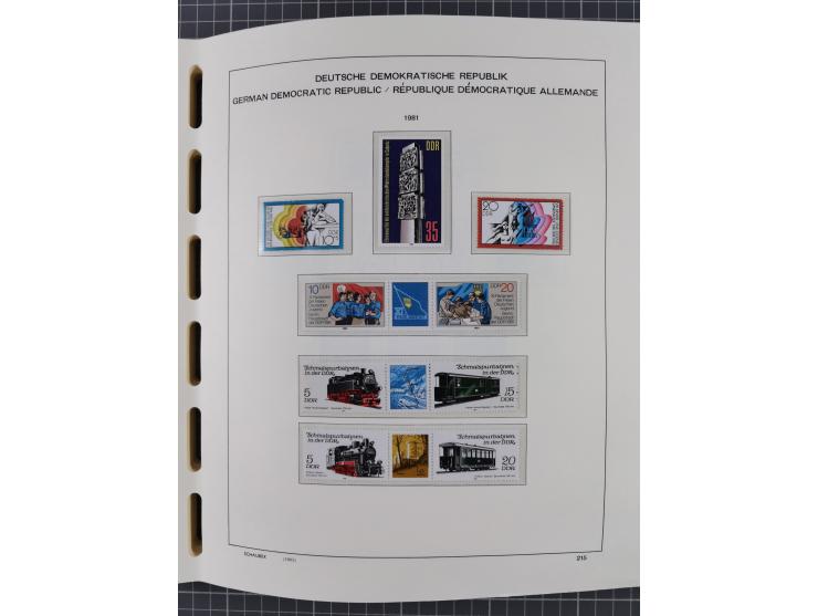 1945/90, ungebrauchte und postfrische Sammlung, oftmals komplett, dabei Bund/Berlin und DDR, DDR mit guten Dienstmarken inkl.