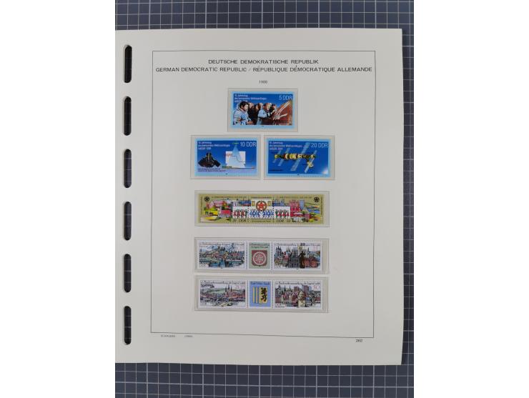 1945/90, ungebrauchte und postfrische Sammlung, oftmals komplett, dabei Bund/Berlin und DDR, DDR mit guten Dienstmarken inkl.