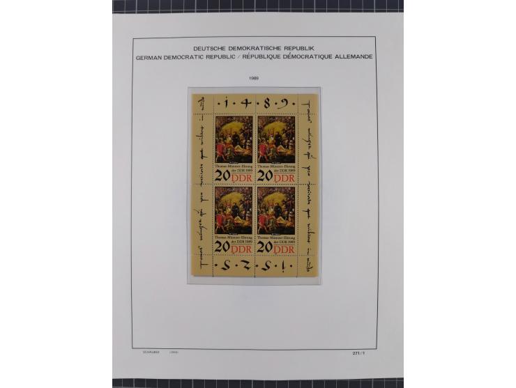 1945/90, ungebrauchte und postfrische Sammlung, oftmals komplett, dabei Bund/Berlin und DDR, DDR mit guten Dienstmarken inkl.