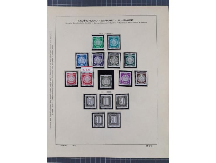 1945/90, ungebrauchte und postfrische Sammlung, oftmals komplett, dabei Bund/Berlin und DDR, DDR mit guten Dienstmarken inkl.