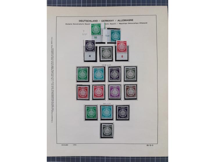 1945/90, ungebrauchte und postfrische Sammlung, oftmals komplett, dabei Bund/Berlin und DDR, DDR mit guten Dienstmarken inkl.