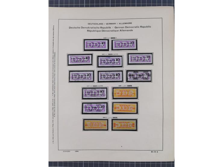 1945/90, ungebrauchte und postfrische Sammlung, oftmals komplett, dabei Bund/Berlin und DDR, DDR mit guten Dienstmarken inkl.