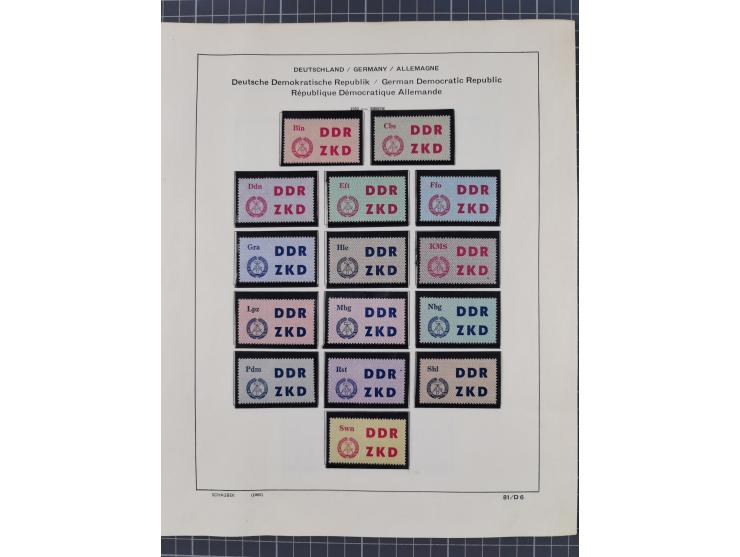 1945/90, ungebrauchte und postfrische Sammlung, oftmals komplett, dabei Bund/Berlin und DDR, DDR mit guten Dienstmarken inkl.
