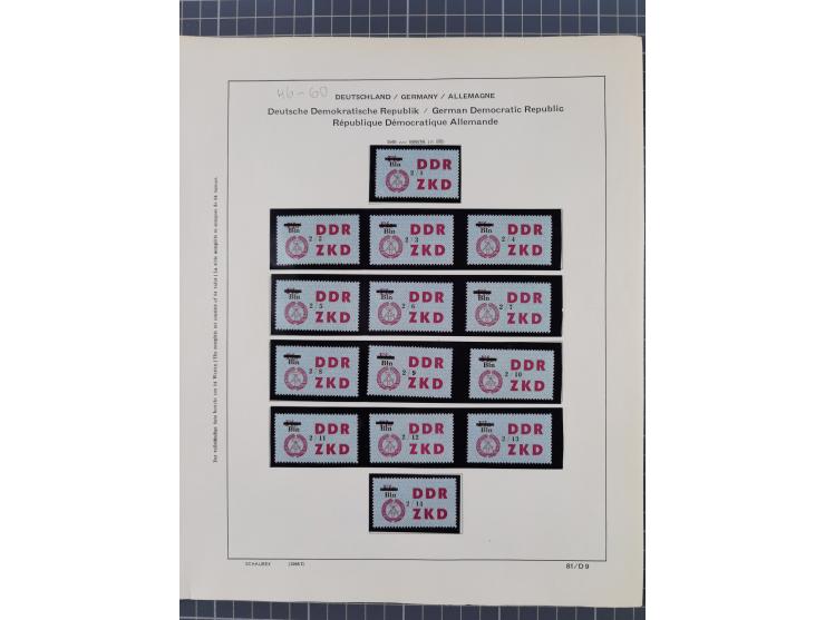 1945/90, ungebrauchte und postfrische Sammlung, oftmals komplett, dabei Bund/Berlin und DDR, DDR mit guten Dienstmarken inkl.