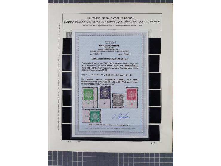 1945/90, ungebrauchte und postfrische Sammlung, oftmals komplett, dabei Bund/Berlin und DDR, DDR mit guten Dienstmarken inkl.